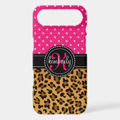 Elegant Leopard Print Pink Dots Girly Chic Custom Case-Mate iPhone Case (Back)