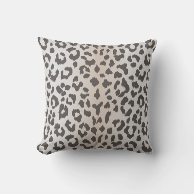 Elegant  leopard print with monogram throw pillow (Front)
