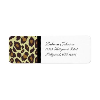 Elegant Leopard Return Labels by weddingsNthings at Zazzle