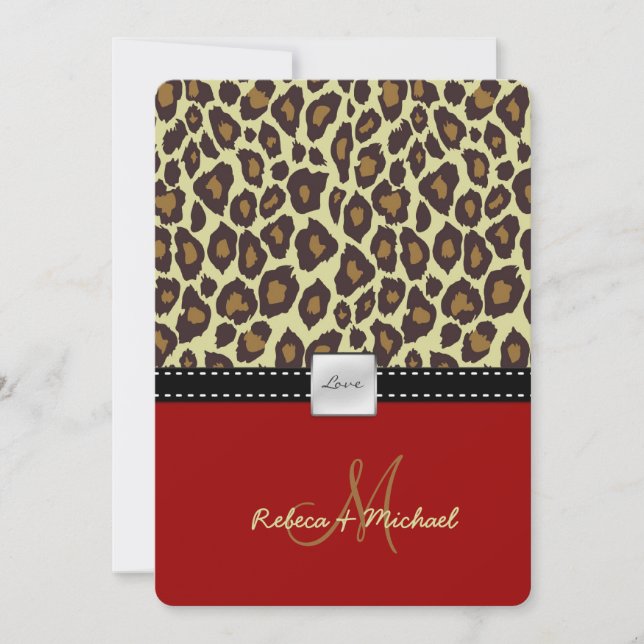 Elegant Leopard Wedding Invitation (Front)
