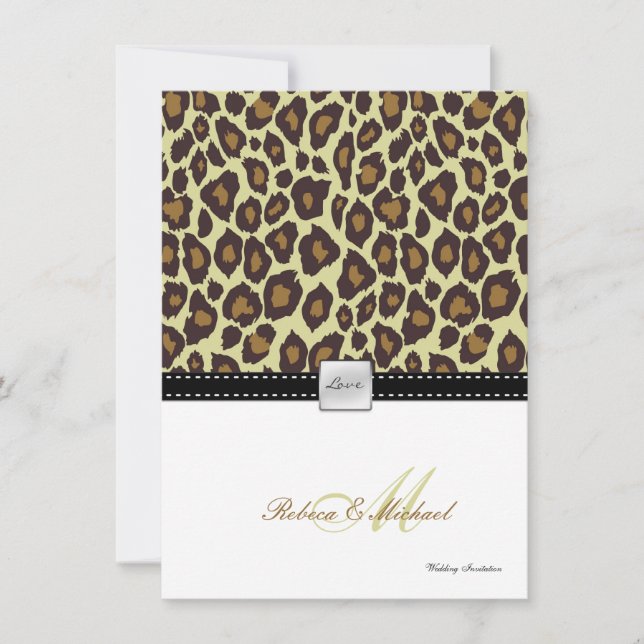 Elegant Leopard Wedding Invitation (Front)