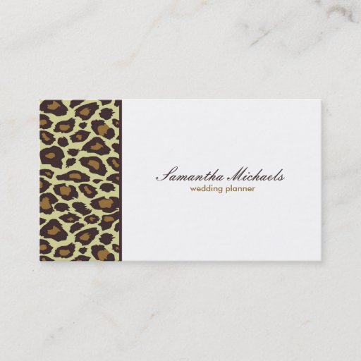 Customizable Elegant Leopard Wedding Planner Business Cards