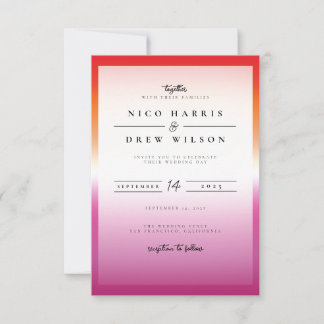 Elegant Lesbian Pride Wedding Invitation