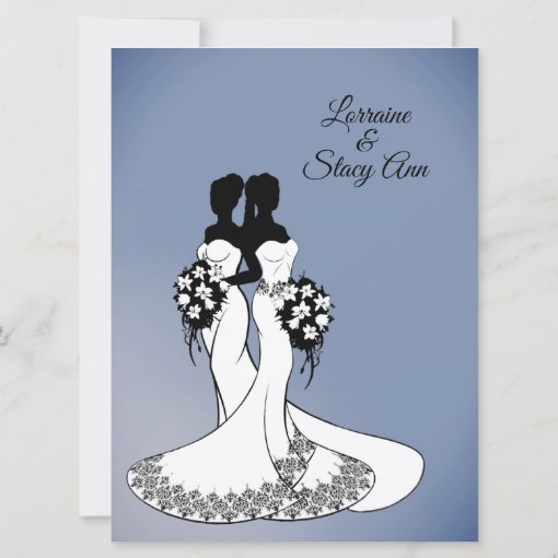 Elegant Lesbian Wedding Invitation Zazzle