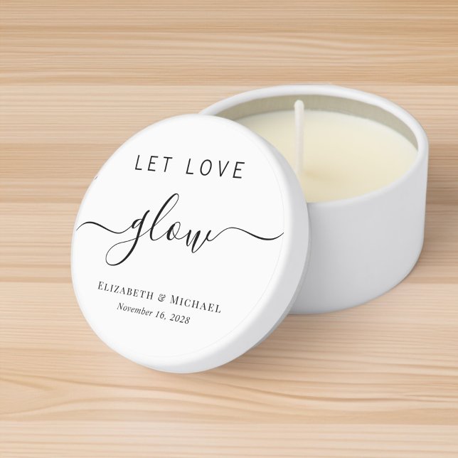 Elegant Let Love Glow Wedding Mini Candle Favors (Creator Uploaded)