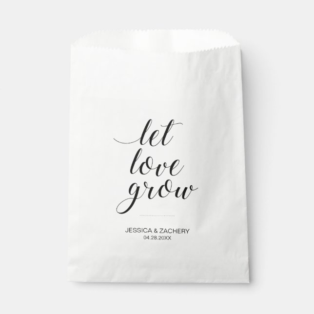Elegant Let Love Grow Seed Favors Wedding Favor Bag (Front)