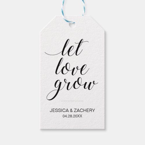 Elegant Let Love Grow Seed Favors Wedding Gift Tags