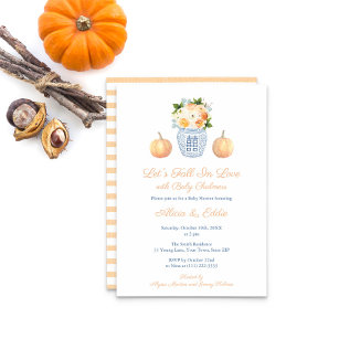 Elegant Let's Fall In Love Pumpkins Baby Shower Invitation