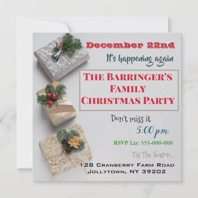 Elegant Let's get together Christmas Party Invitation | Zazzle