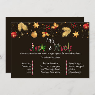 Elegant Let's Jingle & Mingle Christmas Party Invitation