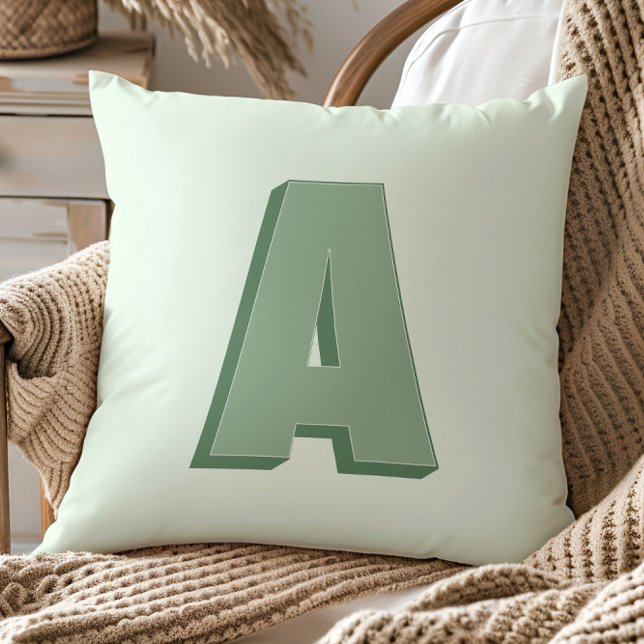 Elegant Letter A Monogram Personalized Initial Throw Pillow (Creator Uploaded)