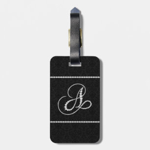 Elegant Letter A Sparkling Diamonds-Monogram Luggage Tag