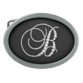 Initial B Letter Alphabet Name Tag Monogram Belt Buckle Buckles