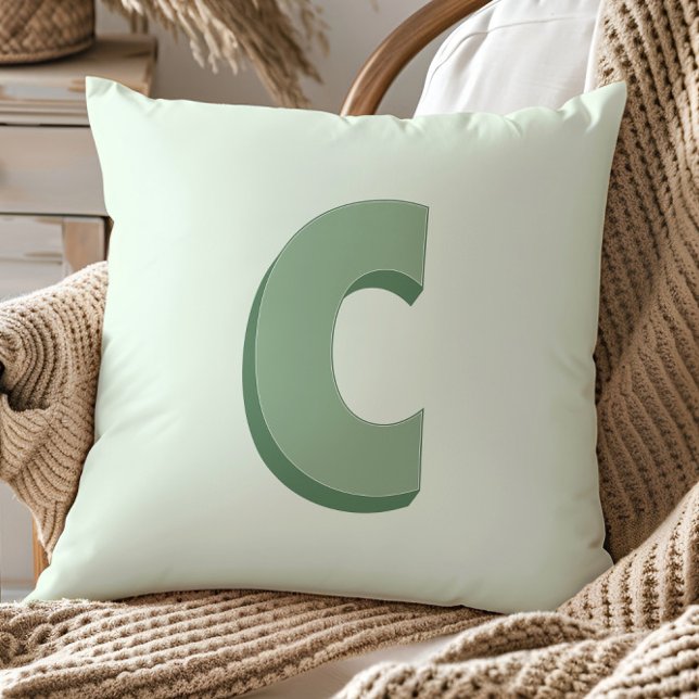 Elegant Letter C Monogram Personalized Initial Throw Pillow (Creator Uploaded)