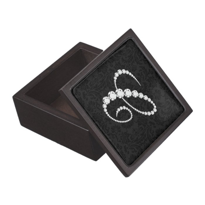 Elegant Letter C Sparkling Diamonds Monogram Premium Gift Box