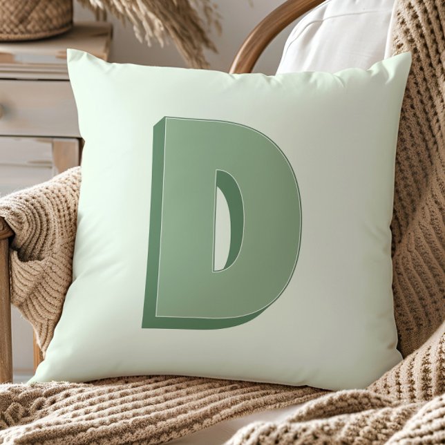 Elegant Letter D Monogram Personalized Initial Throw Pillow (Creator Uploaded)