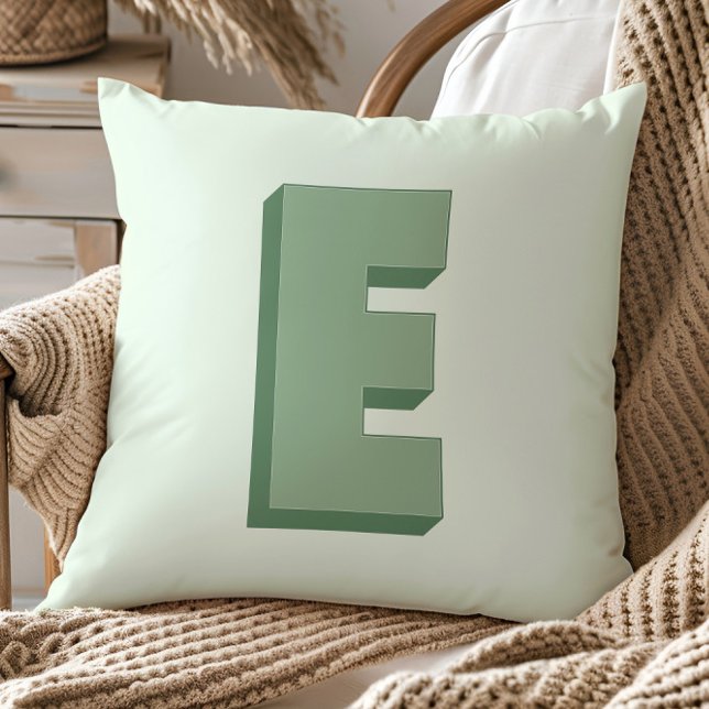 Elegant Letter E Monogram Personalized Initial Throw Pillow (Creator Uploaded)