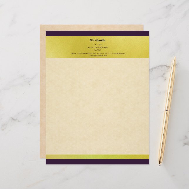 ELEGANT LETTER HEAD OF HEMP LEAF PATTERN LETTERHEAD (Front/Back In Situ)