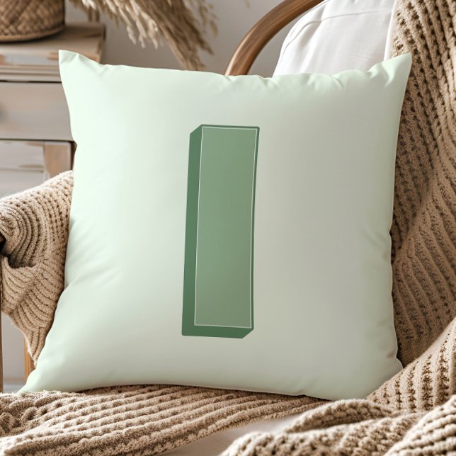 Elegant Letter I Monogram Personalized Initial Throw Pillow (Creator Uploaded)