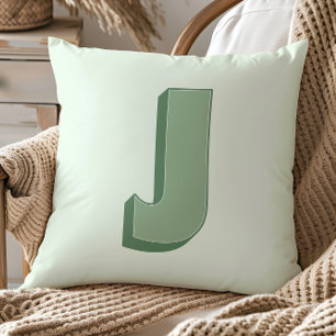 Elegant Letter J Monogram Personalized Initial Throw Pillow