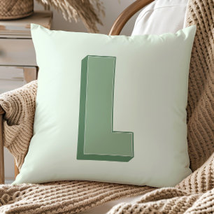 Elegant Letter L Monogram Personalized Initial Throw Pillow