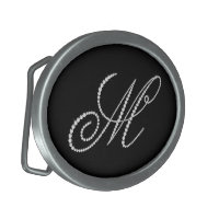 Belt Buckle Initial H Letter Name Tag Monogram Chrome Alphabet