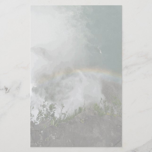 Elegant Letter Paper Stationery Rainbow Falls (Front)