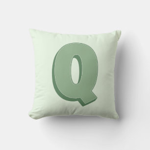 Elegant Letter Q Monogram Personalized Initial Throw Pillow