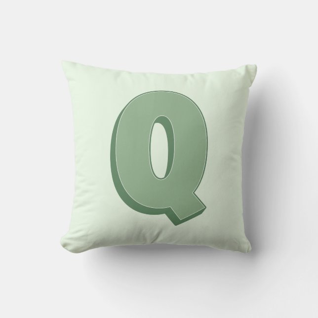 Elegant Letter Q Monogram Personalized Initial Throw Pillow (Front)