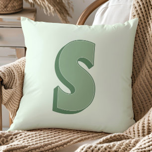 Elegant Letter S Monogram Personalized Initial Throw Pillow