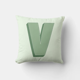 Elegant Letter V Monogram Personalized Initial Throw Pillow