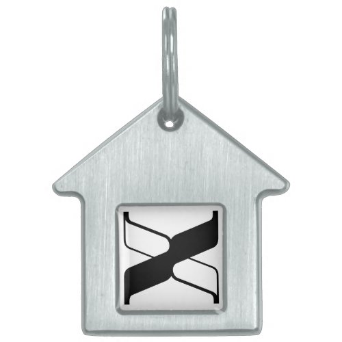 Elegant Letter X Monogram Pet ID Tag