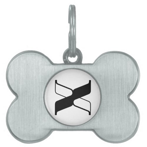 Elegant Letter X Monogram Pet ID Tag