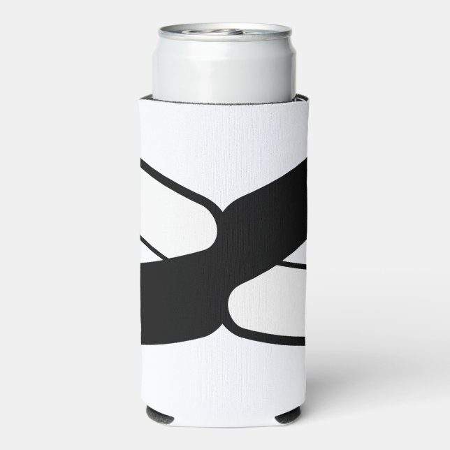 Elegant Letter X Monogram Seltzer Can Cooler (Seltzer Back)