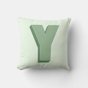 Elegant Letter Y Monogram Personalized Initial Throw Pillow