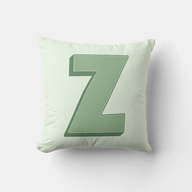 Elegant Letter Z Monogram Personalized Initial Throw Pillow (Front)
