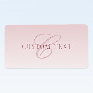 Elegant Lettering & Monogram   Rose Ombre Label