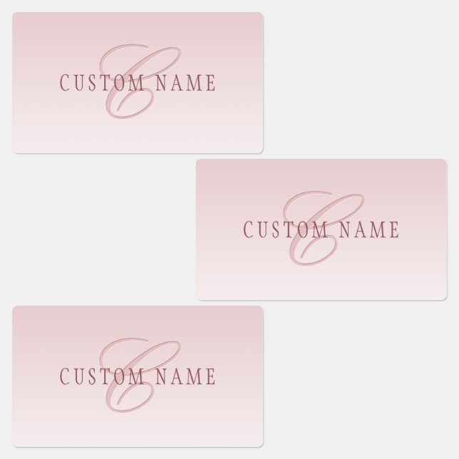 Elegant Lettering & Monogram | Rose Ombre Labels (Group)