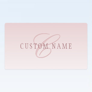 Elegant Lettering & Monogram   Rose Ombre Labels