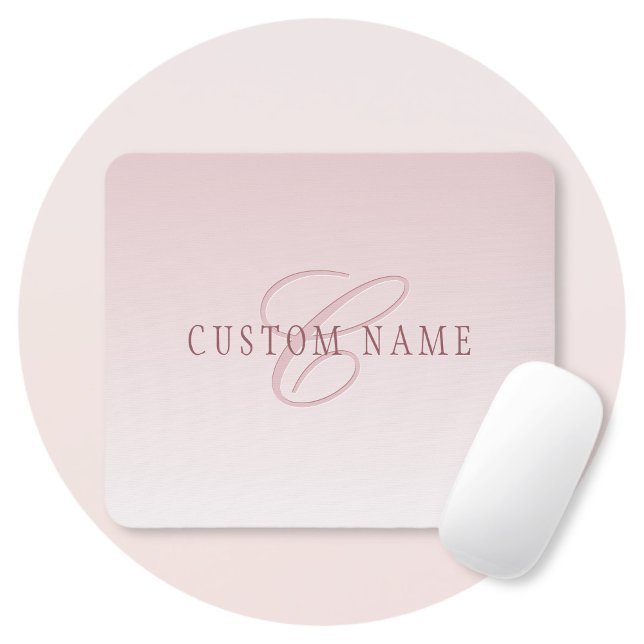 Elegant Lettering & Monogram | Rose Ombre Mouse Pad (Creator Uploaded)