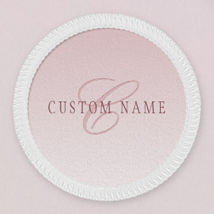 Elegant Lettering & Monogram Rose Ombre Patch