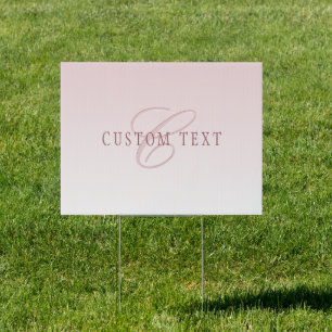 Elegant Lettering & Monogram Rose Ombre Sign
