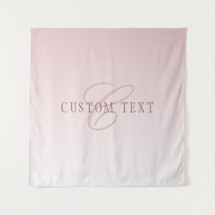 Elegant Lettering & Monogram Rose Ombre Tapestry