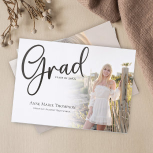 Elegant Letterpress Graduation Photo Announcement