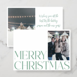 Elegant Letterpress Modern Christmas Photo Letter Cards
