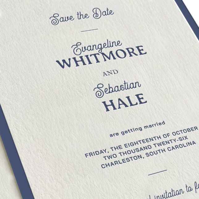 Elegant Letterpress Save the Date Invitation (Creator Uploaded)