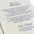 Elegant Letterpress Wedding Details Card