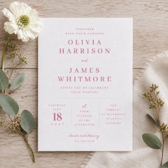 Elegant Letterpress Wedding Invitation