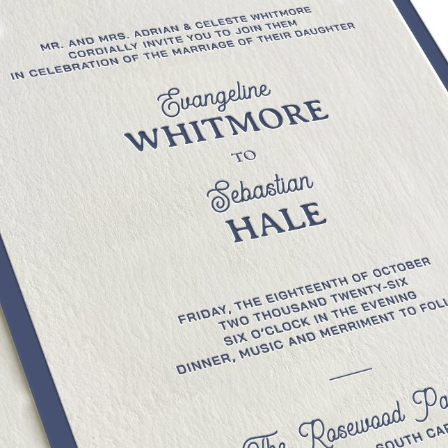 Elegant Letterpress Wedding Invitation (Creator Uploaded)