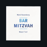 Elegant Letters with Diamond Texture Bar Mitzvah Paper Napkins<br><div class="desc">This elegant Bar Mitzvah cocktail napkin features the words Mar Mitzvah with a rich diamond pattern texture. This sharp and attractive design is perfect to invite your guests to share with your family a Bar Mitzvah celebration. This cocktail napkin is modern and sophisticated which makes it perfect for a boy...</div>